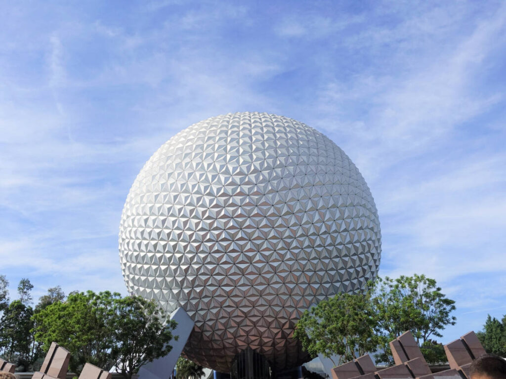 View of the Spaceship Earth in Epcot