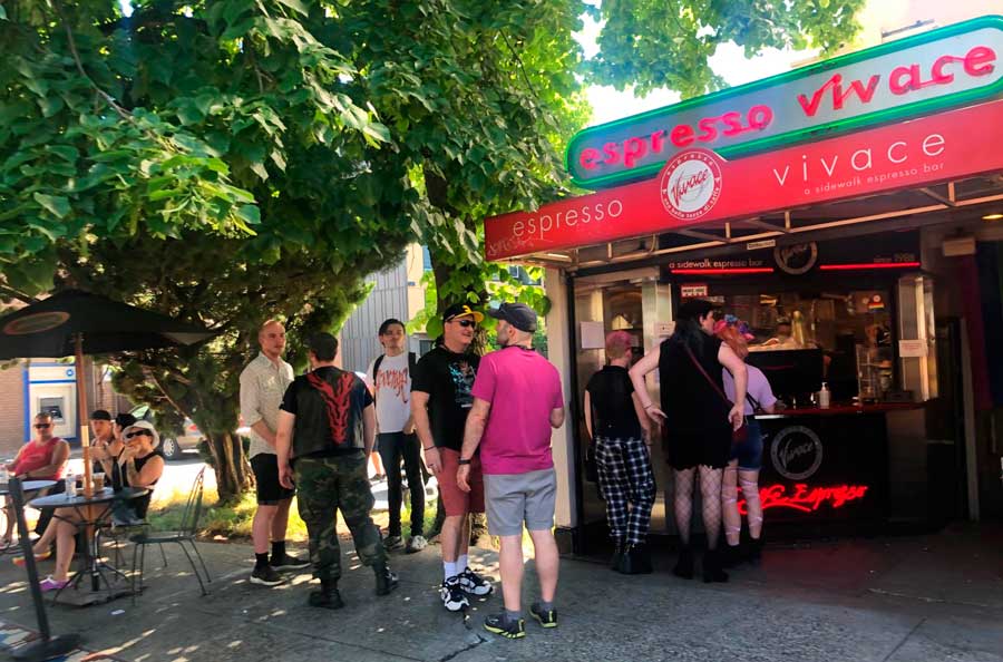 People falling in line to make their order in Espresso Vivace