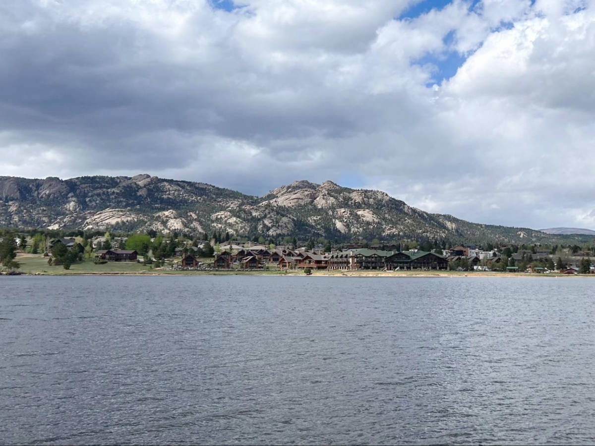 View of the Estes Park Resort across the lake