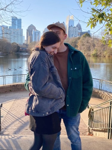 Ethan Thoren with his fiancée enjoying their day in Piedmont Park