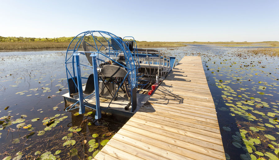 View of an airboat in Everglades