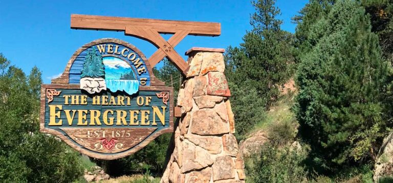 A welcome signage of Evergreen