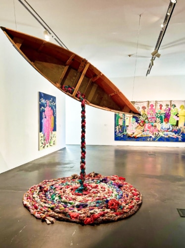 View of the "Pieces" exhibit by Suchitra Mattai and Daisy Patton at Museum of Contemporary Art Denver