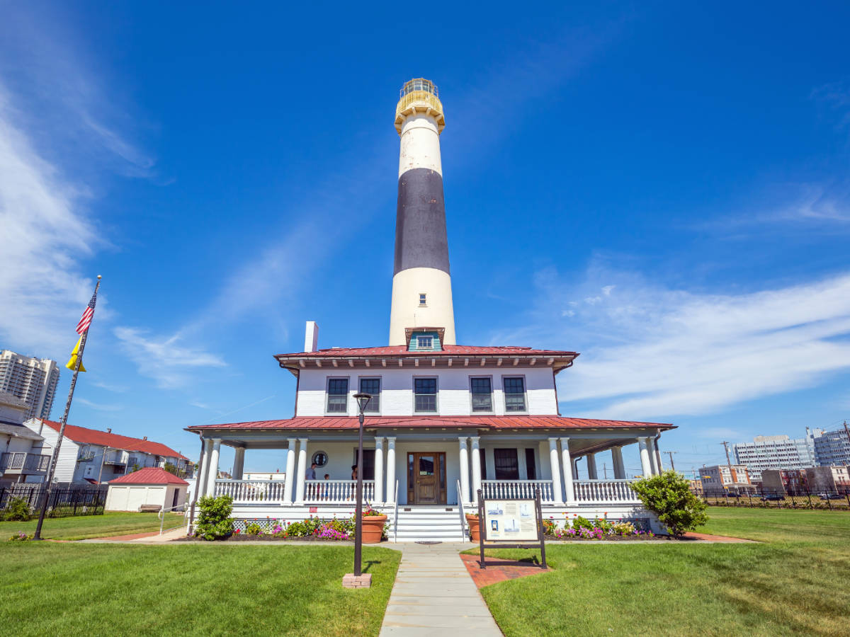 Blue sky over the Absecon Lighthouse in Atlantic City