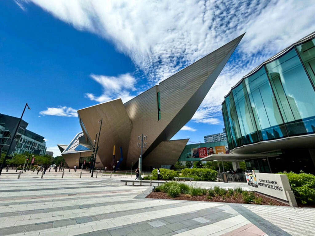 Exterior view of the unique structure of Denver Art Museum