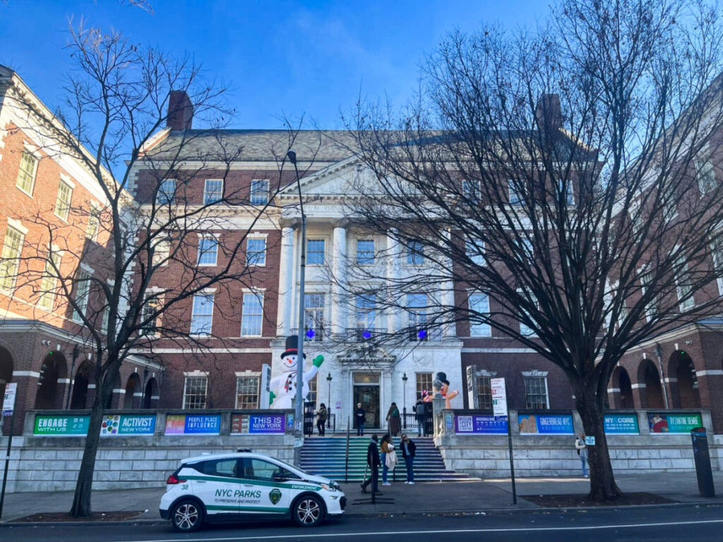 Exterior view of the Museum of the City of New York during early winter
