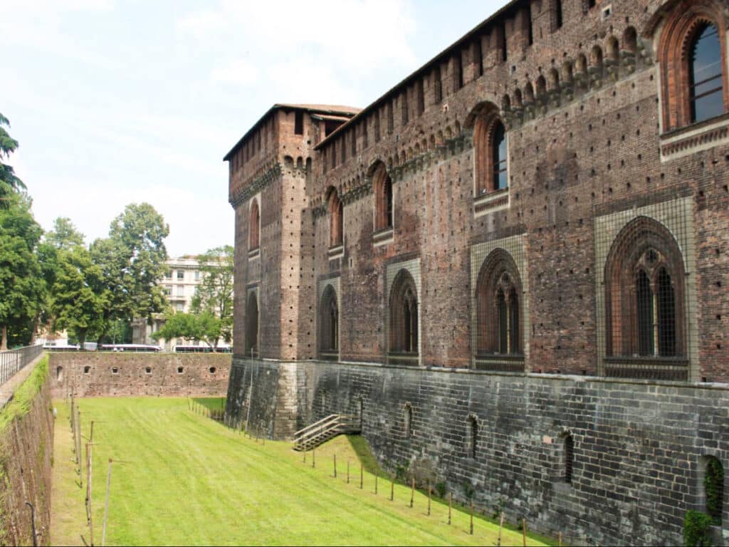 Exterior view of the Sforzesco Castle
