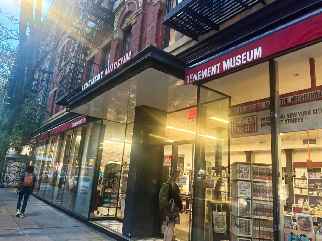 Exterior and entrance view of Tenement Museum