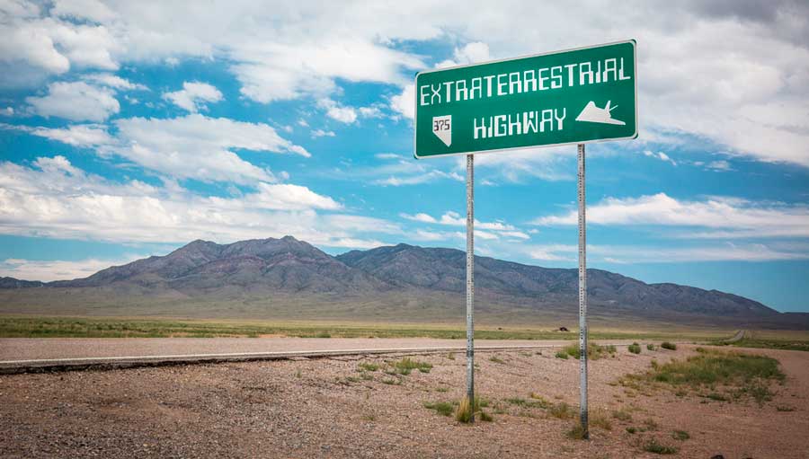 The Extraterrestrial Highway signage in Area 51