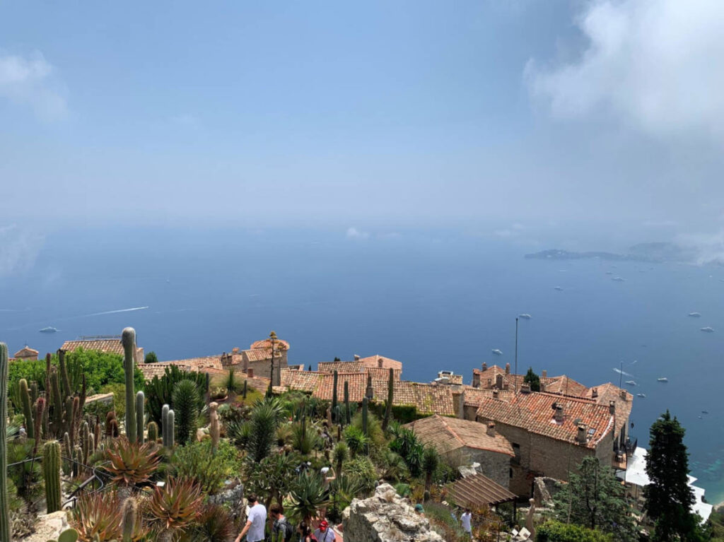 Overlooking view of the town of Èze and its waterfront