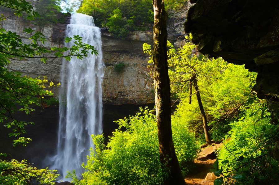 Scenic view of the waterfalls in Fall Creek Falls State Park