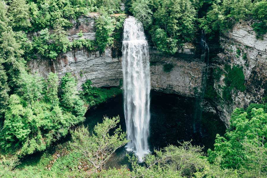 Overlooking view of the Fall Creek Falls Trail