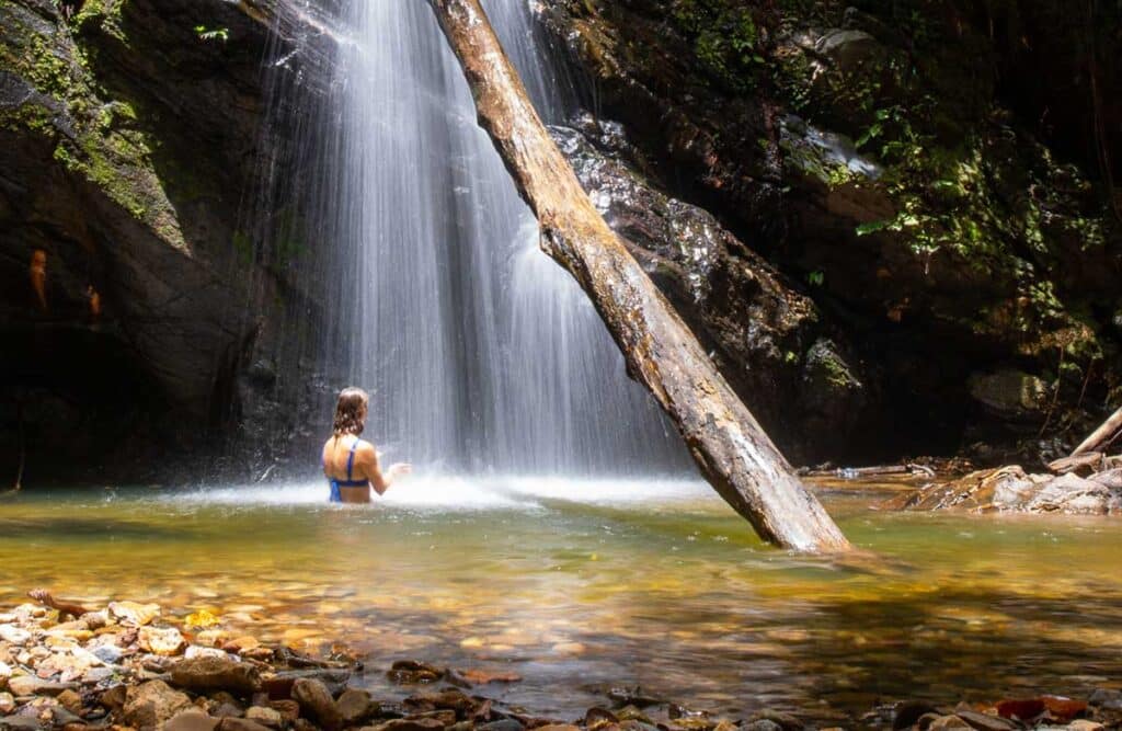 Travel Lemming writer Ashleigh enjoying her day at a waterfall