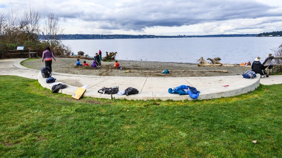 View of the families enjoying at Luther Burbank Park