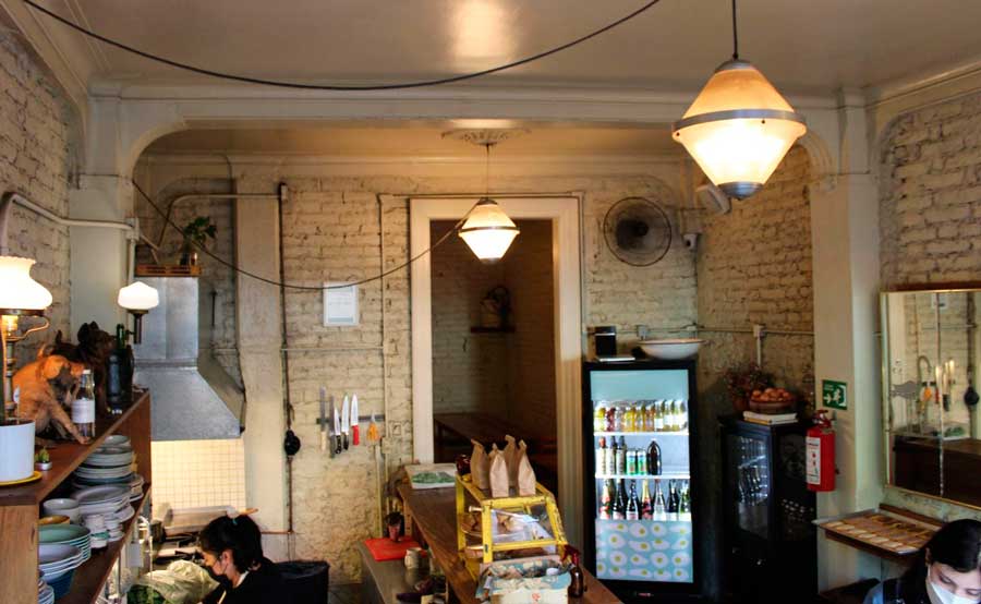 View from the inside of Farmacia International Cafe