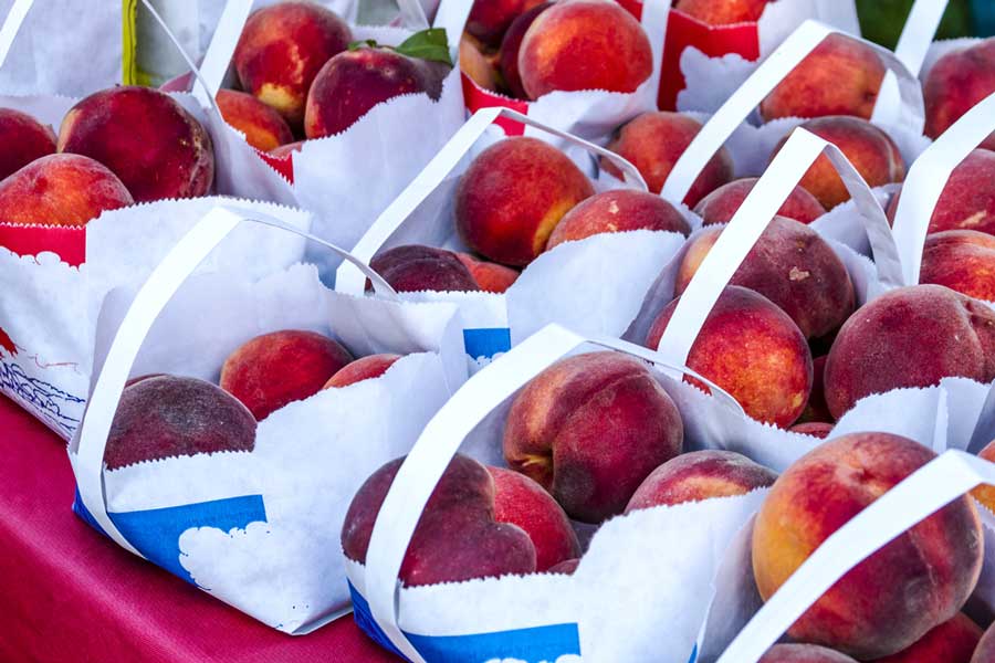 A bunch of peaches in Farmer's Market