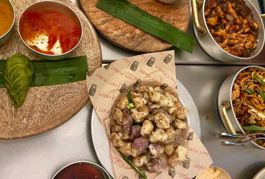 View of Indo Chinese dishes from Fatt Pundit