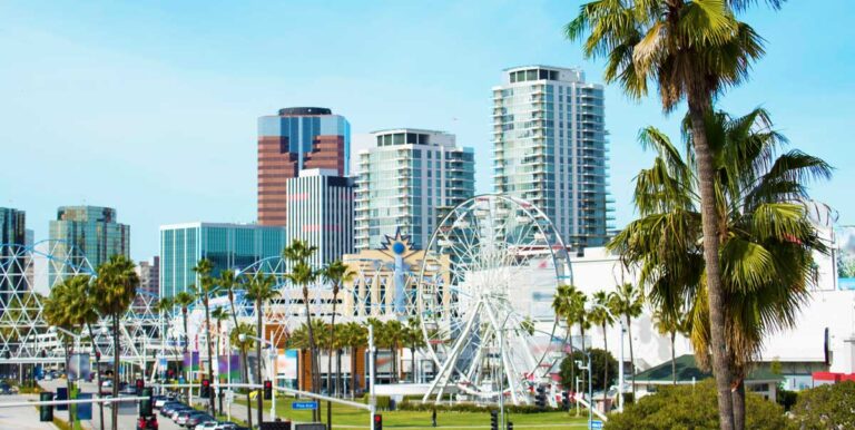 View of ferris wheel in Long Beach