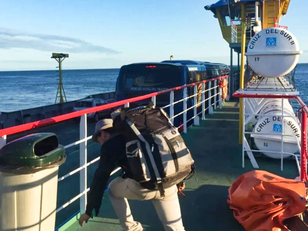 A man on the ferry to Chiloe Island