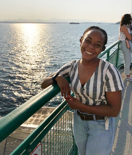View of the author while riding a ferry