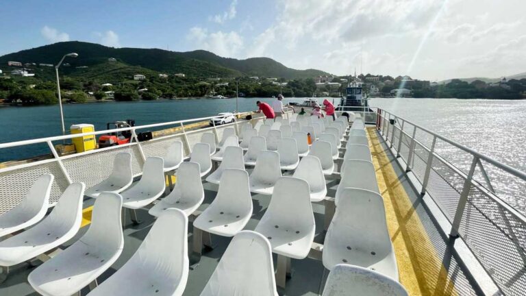 View of empty seats on a ferry