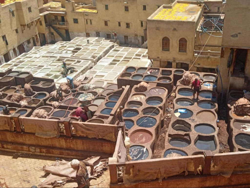 View of people at the Fes’ Medina