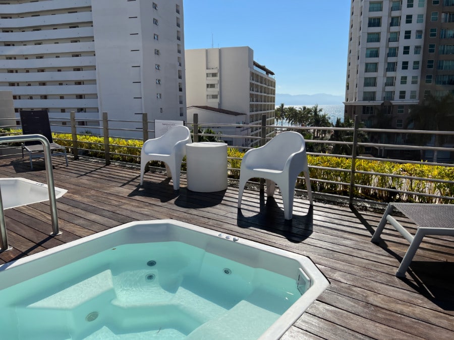 View of an outdoor jacuzzi in Fiesta Inn La Isla Puerto Vallarta