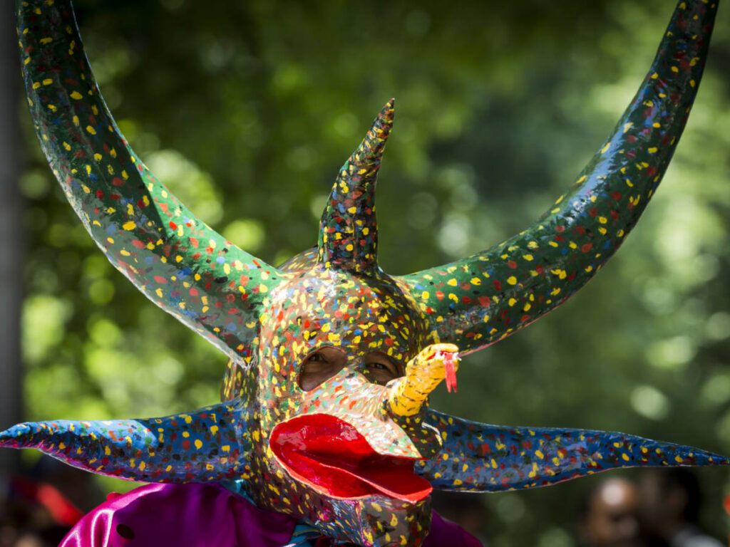 A vejigante at Fiestas Ciudad de El Yunque