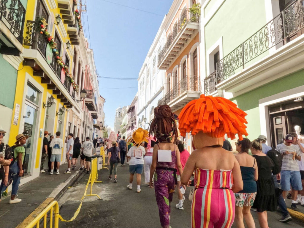 View of people at the Fiestas de las Calle de San Sebastián