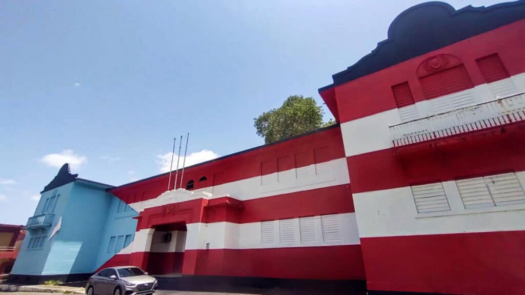 View of the Puerto Rican Flag covering the whole exterior of Fuerte de la Concepción