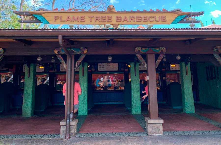 The Flame Tree Barbecue signage on the entrance
