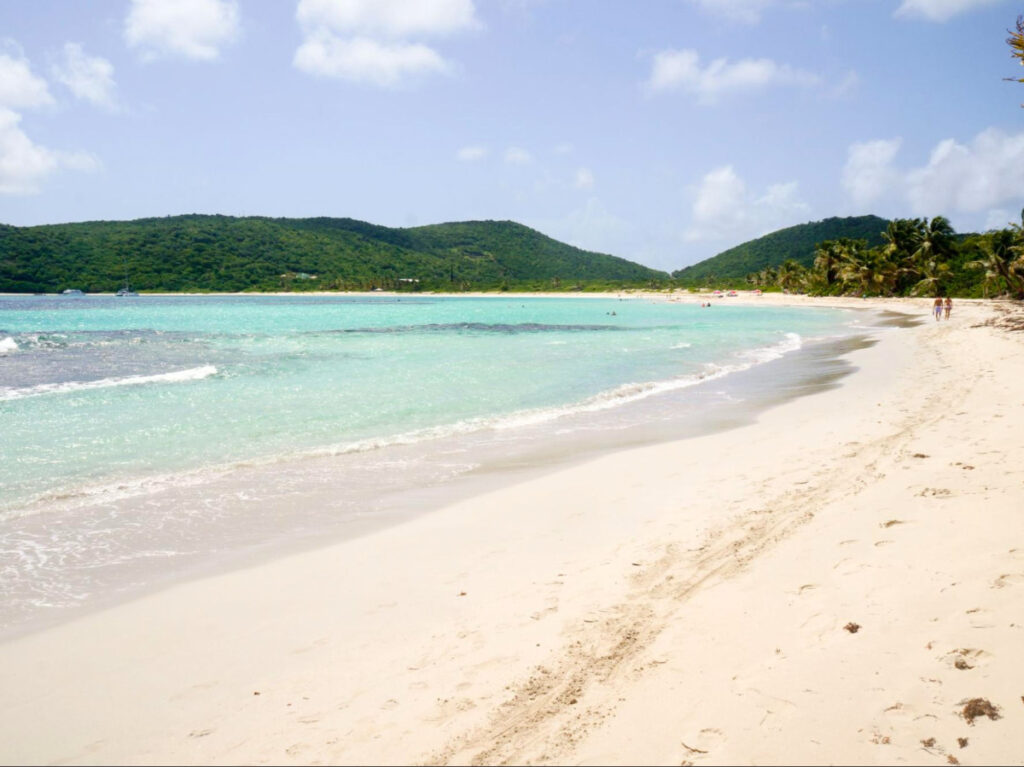 Vibrant view of Flamenco Beach during the Summer
