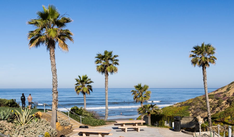 Scenic view of the sea in Fletcher Cove Beach Park