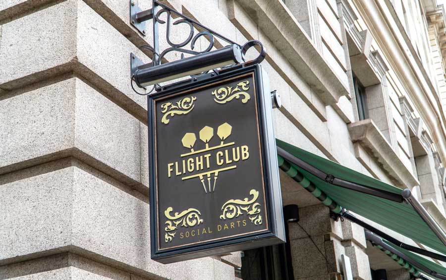 The Flight Club signage outside