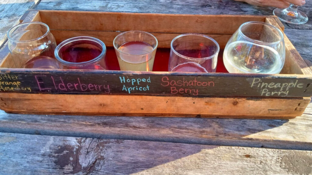 Fruity flight at Salt Spring Wild Cider House
