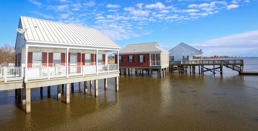 View of rental cabins at the Fontainebleau State Park
