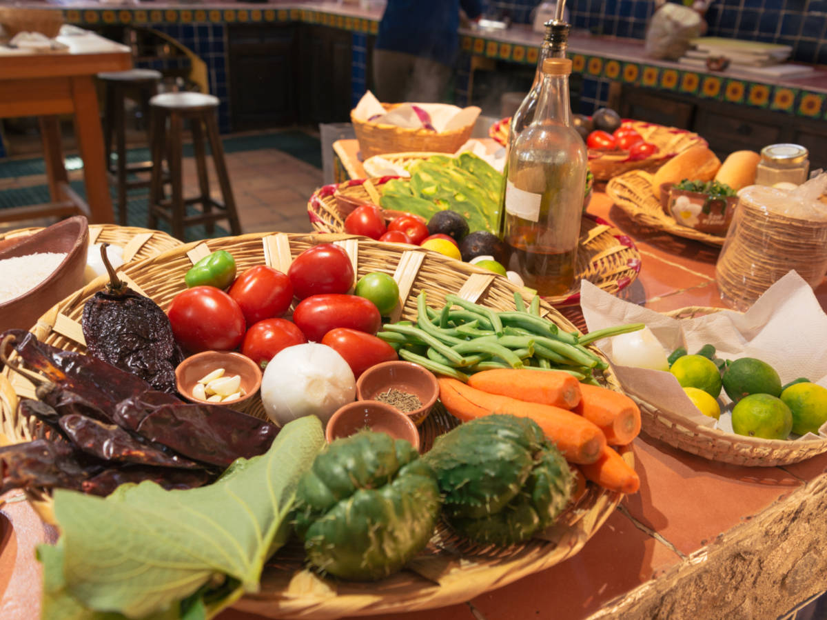 Ingredients to make Oaxaca's traditional mole sauce