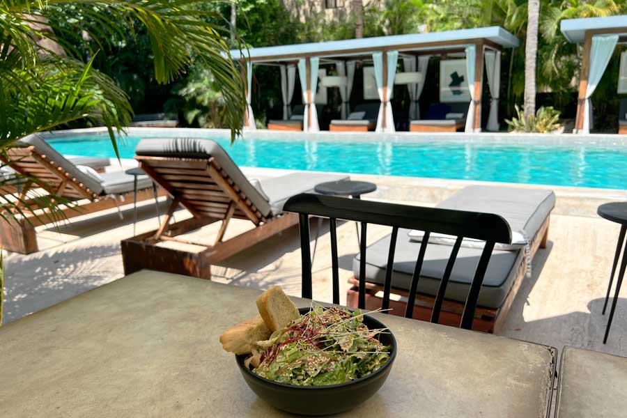 Pool view while enjoying the food in Arthouse