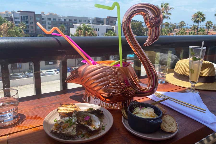 View of foods and drinks from The Brick Hotel