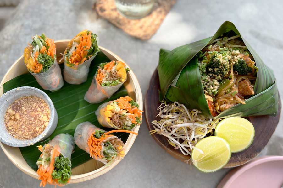 View of Thai foods from a restaurant in Mezzanine