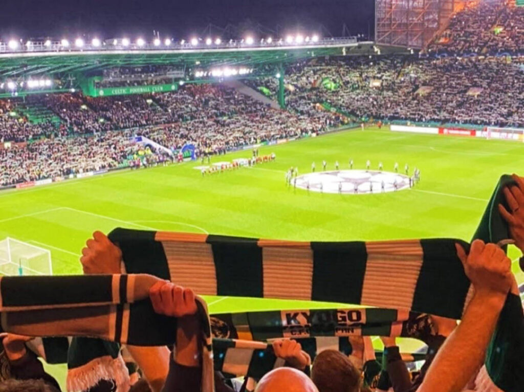Football fans watching a game