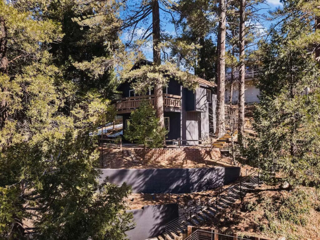 The Forest of Peace accommodation from the outside in Lake Arrowhead