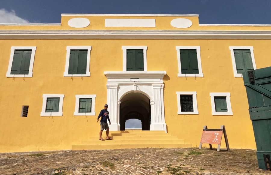 The author at the entrance of Fort Christiansvaern