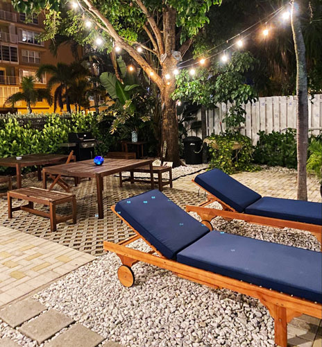 View of the relaxing outdoor in one of the hotels by-the-sea