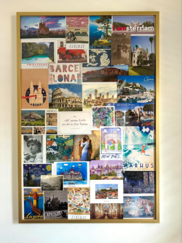 Author Lea Rose Allbaugh's Framed postcard collage