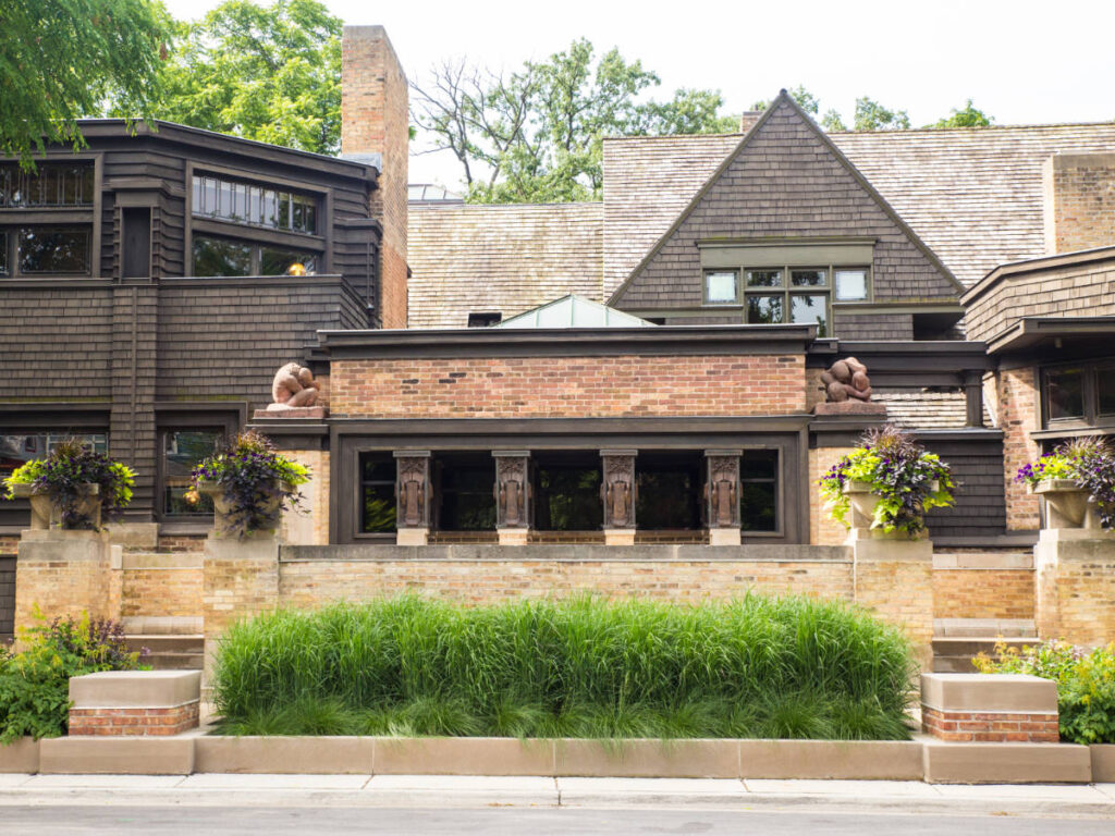 The Frank Lloyd Wright Home & Studio from the outside