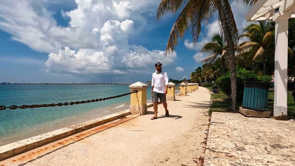 The author walking in Frederiksted Historic District