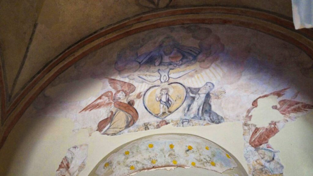Closeup view of the frescoes in San José Church