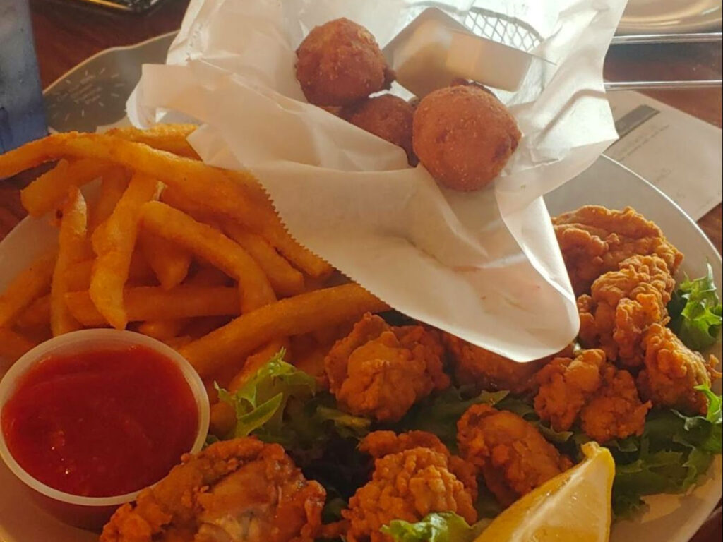 A plate of Fried Oysters at Ocean Eddy’s