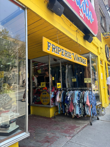 View at the entrance of Friperie Vintage